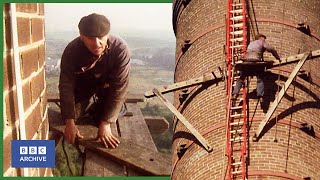 1982 FRED DIBNAH shows HOW to erect a CHIMNEY SCAFFOLD at 200 feet  Fred  1980s  BBC Archive [upl. by Kiona42]