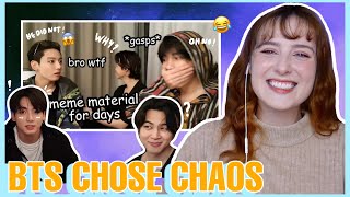 BTS CHOSE CHAOS IN THE US REACTION  CATCHING UP ON BTS FUNNY MOMENTS [upl. by Gavette]