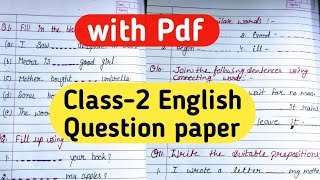 Class2 English question paper  English practice paper class2 [upl. by Valerlan638]