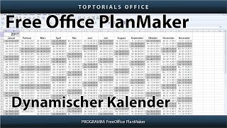 Dynamischen Kalender erstellen  Download Free Office PlanMaker [upl. by Marleah300]