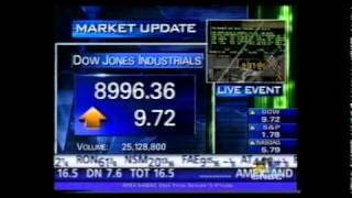 CNBC squawk box  DOW hits 9000 1998 [upl. by Yraccaz]