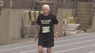 2024 PanAmerican Masters Games New Zealands Allan Martin inspires as he competes at 98yearsold [upl. by Aniwde749]