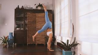 How to Handstand Kicking Up⎢Practice Yoga with Briohny Smyth [upl. by Eimme]