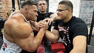 HULK BODYBUILDER VS SCHOOLBOY ARM WRESTLING 2023 [upl. by Elocon]