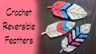 How To Crochet Reversible Feathers [upl. by Halbert135]