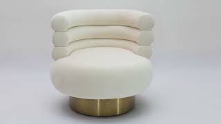 Naomi Cream Velvet Swivel Chair from TOV Furniture [upl. by Breen]