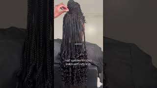 Half updown knotless with curly ends  Goddess braids  Styling video  BRAIDED BY T [upl. by Demona21]