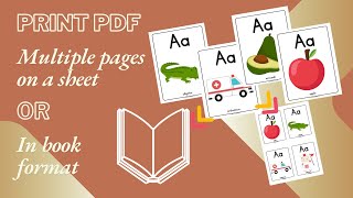 Print a PDF document in two different settings multiple pages on a single sheet and in booklet form [upl. by Koppel]