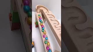 marble Run Race ASMR 55 Wooden Wave Course Colorful Marbles marblerun marblerunrace asmr [upl. by Naitirb]