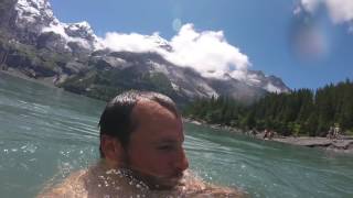 Swimming in Switzerland Oeschinen Lake [upl. by Inami]