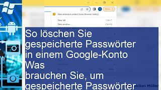 So löschen Sie gespeicherte Passwörter in einem GoogleKonto [upl. by Litton]