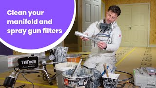 How to clean your airless spraying machine manifold filters and spray gun filters [upl. by Kroy]