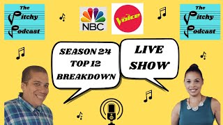 The Pitchy Podcast Season 24 NBCs The Voice BREAKDOWNThe Top 12 Live Performance Show [upl. by Grounds]