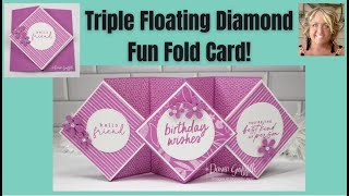 Triple Floating Diamond Fun Fold Card [upl. by Wertheimer]