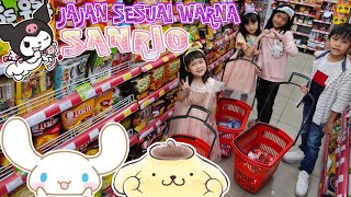 JAJAN SEPUASNYA SESUAI WARNA BANDO SANRIO KUROMI CINNAMOROL POMPOMPURIN DI ULANG TAHUN AISYAH [upl. by Lenhard]