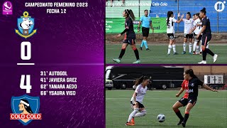 Deportes Antofagasta 04 ColoColo  Campeonato Femenino 2023  Fecha 12 [upl. by Schiro]