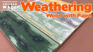 How to Weather Wood With Paint  DIY Distressed Wood  Making Wood Look Old [upl. by Olsson936]