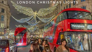 London Best Christmas Lights and Shops Displays 2024  London’s Walking Tour 4K HDR [upl. by Gruver931]