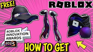 EVENT How To Get ROBLOX INNOVATION AWARDS 2024 ITEMS  Voters Pin Pauldrons Sash Hat amp Wreath [upl. by Hardner112]