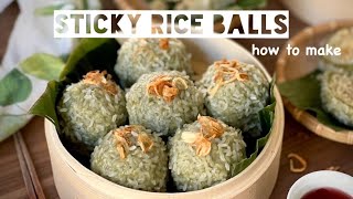 70 How to make vietnamese sticky rice balls Banh Khuc  Cách làm bánh khúc xôi khúc ngon  LienMeo [upl. by Aibonez]