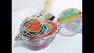 ICE Resin faux drusy and faux cloisonne effect Pendant Tutorial [upl. by Berny]