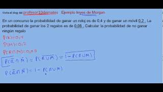 probabilidad ejercicio leyes de Morgan [upl. by Annabela]