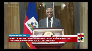 POINT DE PRESSE DU PRÉSIDENT DU CONSEIL PRÉSIDENTIEL DE TRANSITION MONSIEUR EDGARD LEBLANC FILS [upl. by Ciaphus469]