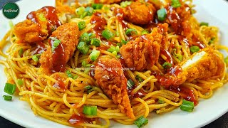 Chilli Garlic Noodles with Hot Tenders Recipe by SooperChef [upl. by Ynaffyt]