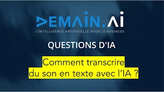 Comment transcrire du son en texte avec l’IA [upl. by Ilene]