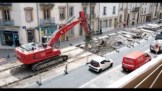 Démolition ligne tram Nancy version courte [upl. by Odlaw]