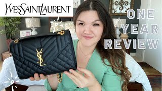 Yves Saint Laurent Medium Envelope Bag  One Year Updated Review  Pros amp Cons [upl. by Leigh]