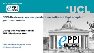 Using the Reports tab in EPPIReviewer Web [upl. by Akvir]
