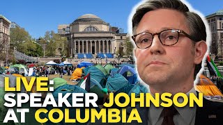 Watch live Speaker Johnson addresses rise of antisemitism on college campuses at Columbia [upl. by Eirrotal]