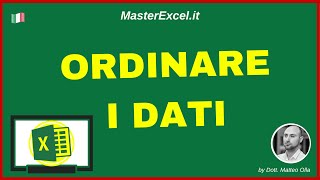 MasterExcelit  Come ordinare i dati in ordine alfabetico crescente o decrescente con Excel [upl. by Koetke]