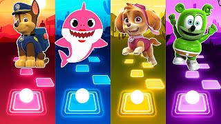 Paw Patrol Chase vs Baby Shark vs Skye vs Gummy Bear  Tiles Hop EDM Rush [upl. by Oicnevuj736]