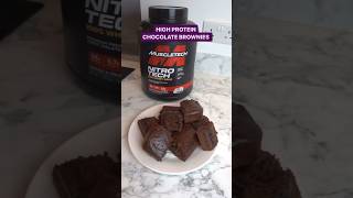 High Protein Brownies 🤤 muscletech proteinrecipes [upl. by Norma182]