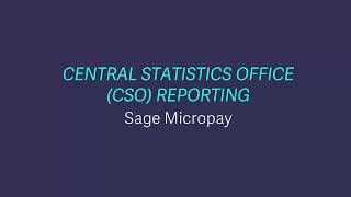 Sage Payroll Micropay  CSO reporting [upl. by Ociram]