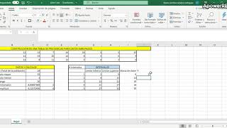 MARCA DE CLASE Y FRECUENCIA ABSOLUTA EN EXCEL [upl. by Aydin]