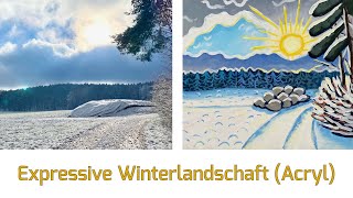 Expressive Winterlandschaft in Acryl [upl. by Llenod17]