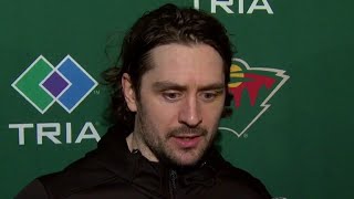 Mats Zuccarello speaks with media following Wilds 31 win over Hurricanes [upl. by Anabahs]