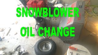 SNOWBLOWER OIL CHANGE  DRAINING THE OIL WA SIDE OUTLET TECUMSEH [upl. by Eilahs]