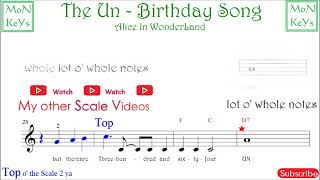 UnBirthday Song Fun to Learn Piano Sheet Music Alice in Wonderland [upl. by Zeni]