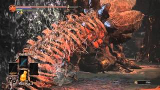 Dark Souls 3 How to cheese Smouldering lake Giant worm super easy mode [upl. by Bonaparte]