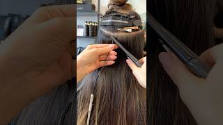 How to install a hidden row weft hair extensions hairextensions extension wefthair sewinweave [upl. by Awad]