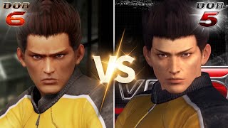 DOA6 x DOA5 🚹 Characters Face Comparison [upl. by Pollux]