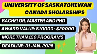 How to Apply for Canada Scholarships 2025  How to Apply for University of Saskatchewan Canada 2025 [upl. by Tarrsus]