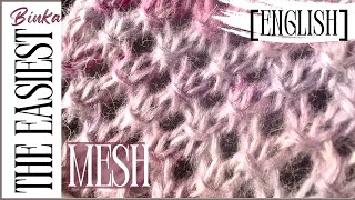 English How to knit the easiest mesh pattern [upl. by Ronny]