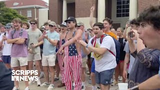 Ole Miss student kicked out of fraternity for taunting Black proPalestinian protester [upl. by Yrrah]