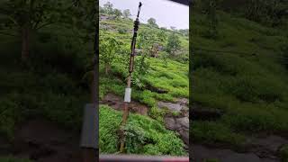 Awesome view and water falls from train firstvlog trending travel lonavala rain rai [upl. by Ynove]