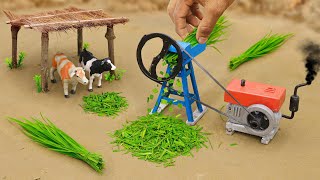 Diy mini tractor making chaff cutter machine for farm animals  science project ‪ sanocreator [upl. by Schellens]